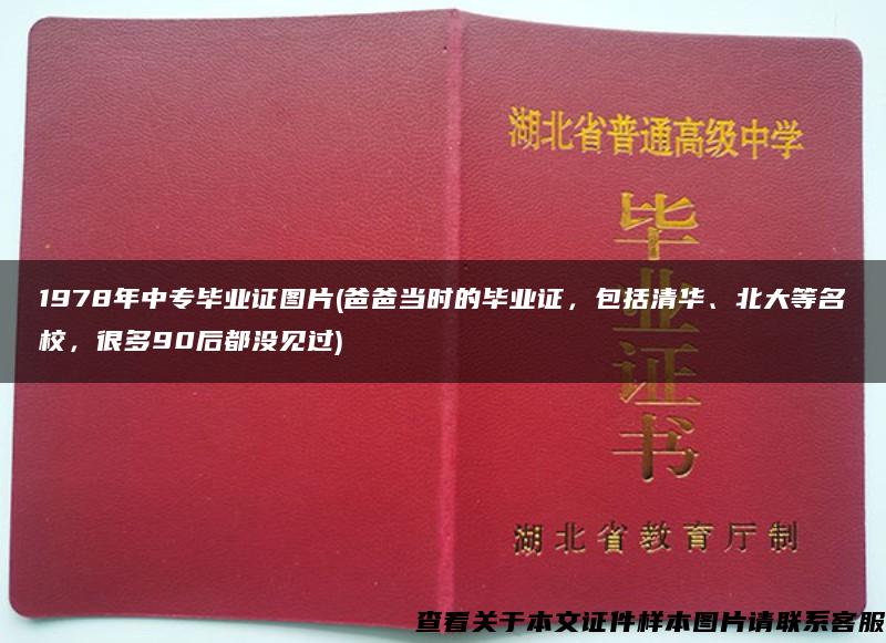 1978年中专毕业证图片(爸爸当时的毕业证，包括清华、北大等名校，很多90后都没见过)