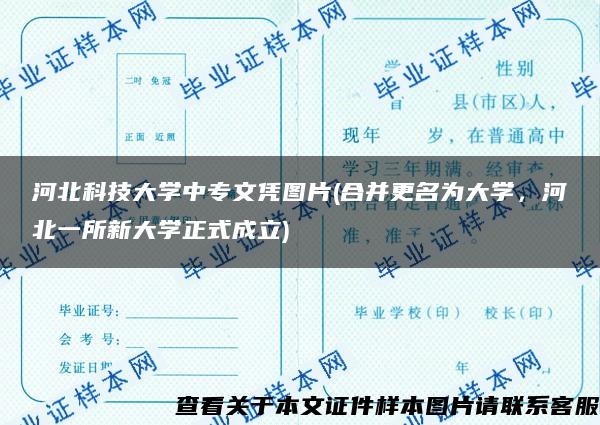 河北科技大学中专文凭图片(合并更名为大学，河北一所新大学正式成立)