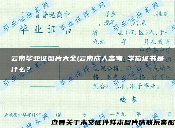 云南毕业证图片大全(云南成人高考 学位证书是什么？