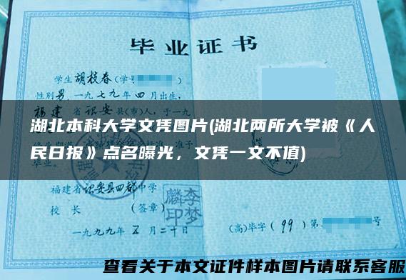 湖北本科大学文凭图片(湖北两所大学被《人民日报》点名曝光，文凭一文不值)