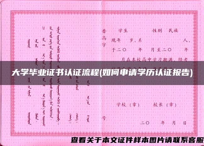 大学毕业证书认证流程(如何申请学历认证报告)