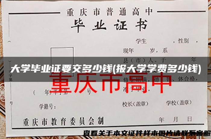 大学毕业证要交多少钱(报大学学费多少钱)