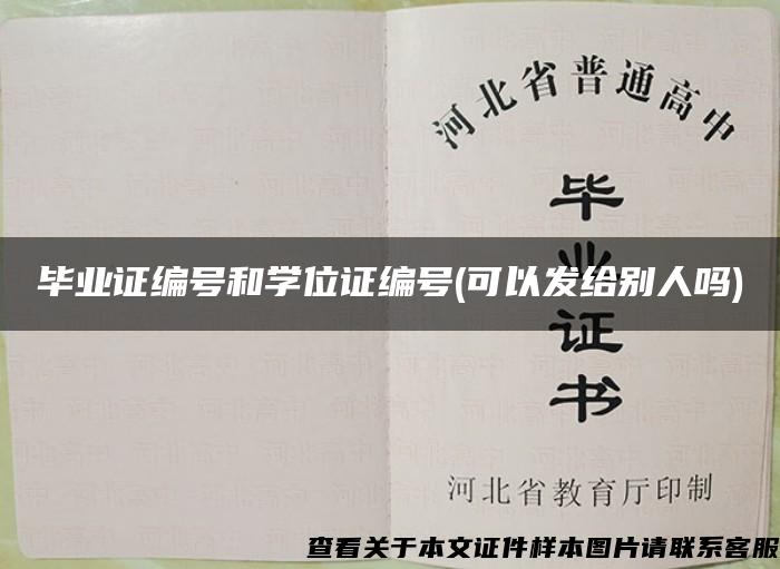 毕业证编号和学位证编号(可以发给别人吗)