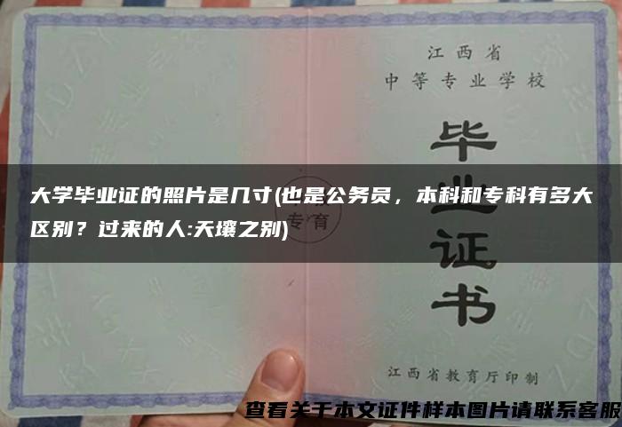 大学毕业证的照片是几寸(也是公务员，本科和专科有多大区别？过来的人:天壤之别)