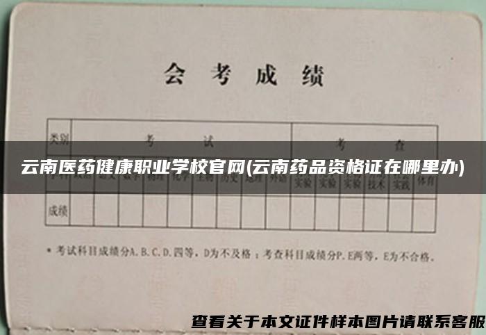 云南医药健康职业学校官网(云南药品资格证在哪里办)