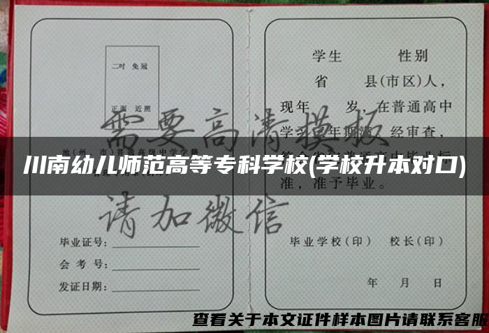 川南幼儿师范高等专科学校(学校升本对口)