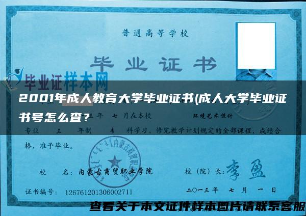 2001年成人教育大学毕业证书(成人大学毕业证书号怎么查？