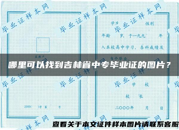 哪里可以找到吉林省中专毕业证的图片？