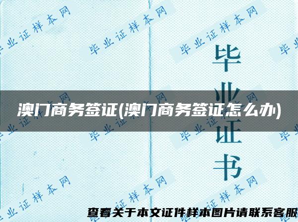 澳门商务签证(澳门商务签证怎么办)