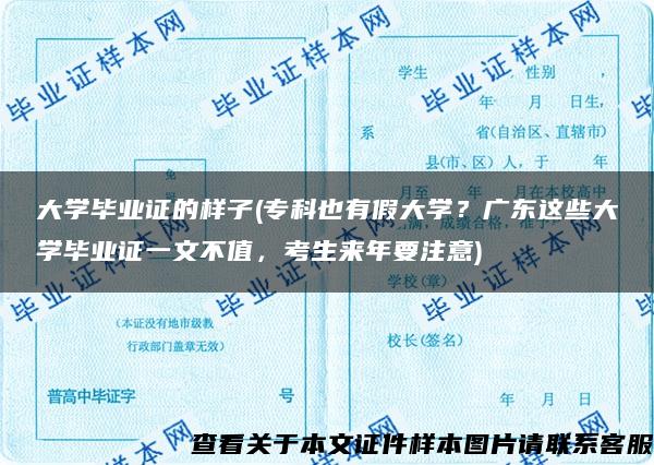 大学毕业证的样子(专科也有假大学？广东这些大学毕业证一文不值，考生来年要注意)