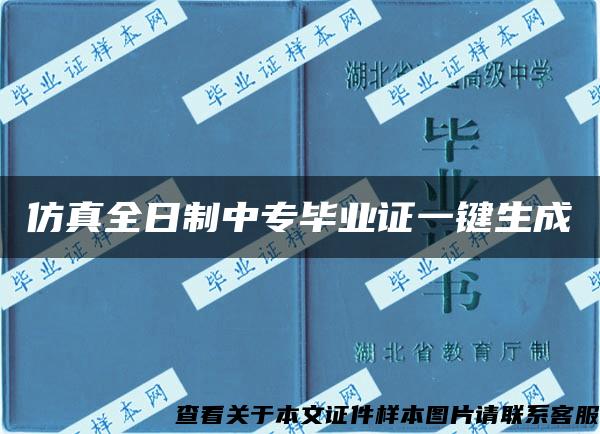 仿真全日制中专毕业证一键生成