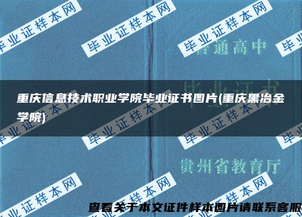 重庆信息技术职业学院毕业证书图片(重庆黑冶金学院)