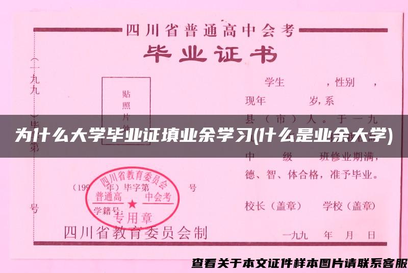 为什么大学毕业证填业余学习(什么是业余大学)