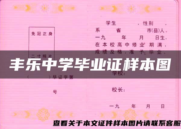 丰乐中学毕业证样本图