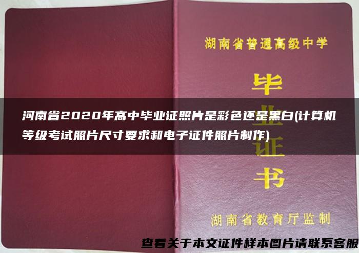 河南省2020年高中毕业证照片是彩色还是黑白(计算机等级考试照片尺寸要求和电子证件照片制作)