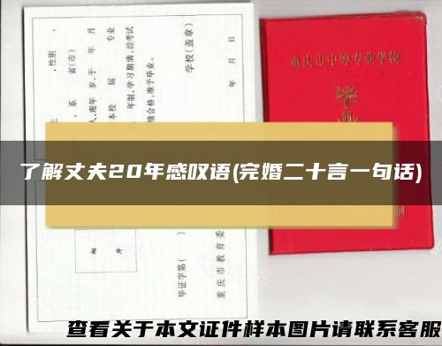 了解丈夫20年感叹语(完婚二十言一句话)