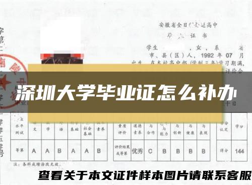 深圳大学毕业证怎么补办