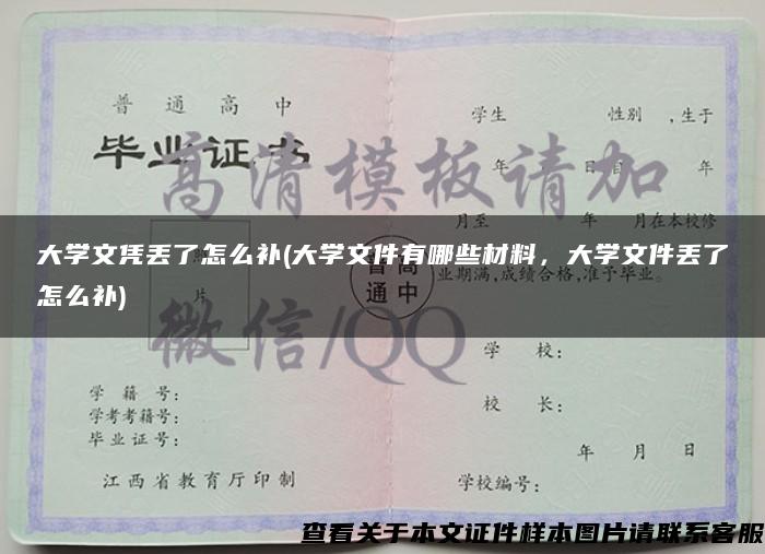 大学文凭丢了怎么补(大学文件有哪些材料，大学文件丢了怎么补)