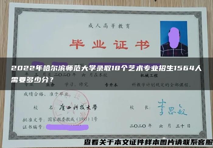 2022年哈尔滨师范大学录取18个艺术专业招生1564人需要多少分？