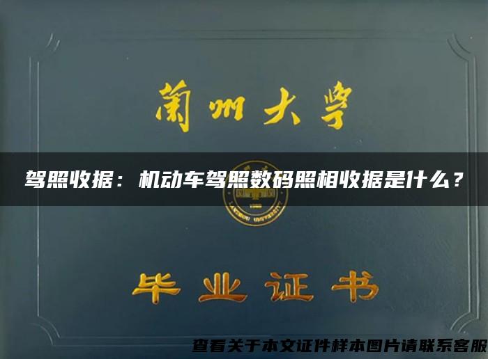 驾照收据：机动车驾照数码照相收据是什么？