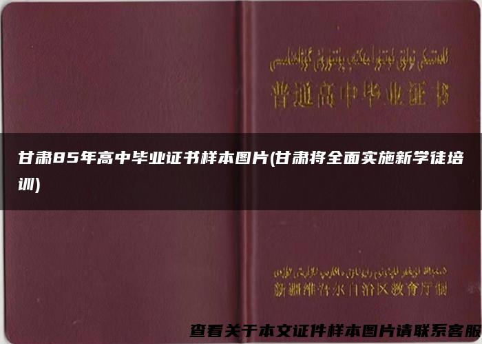 甘肃85年高中毕业证书样本图片(甘肃将全面实施新学徒培训)