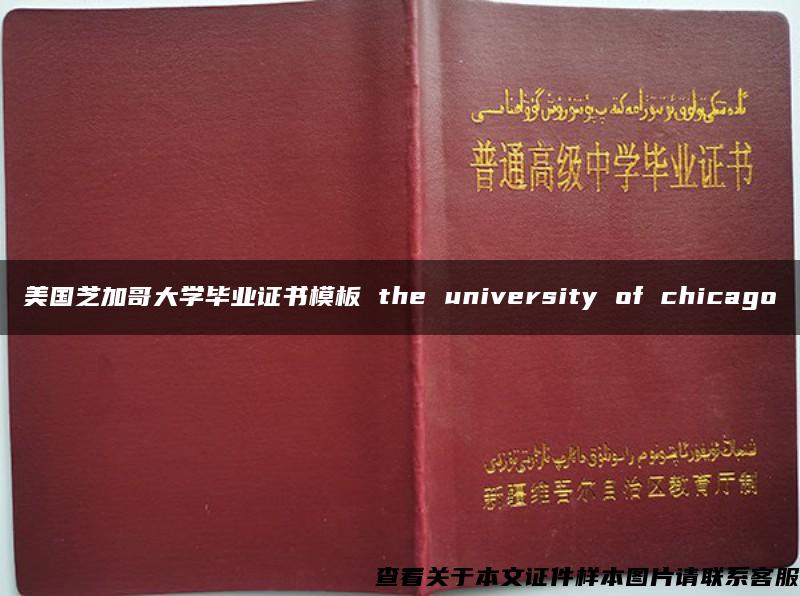 美国芝加哥大学毕业证书模板 the university of chicago