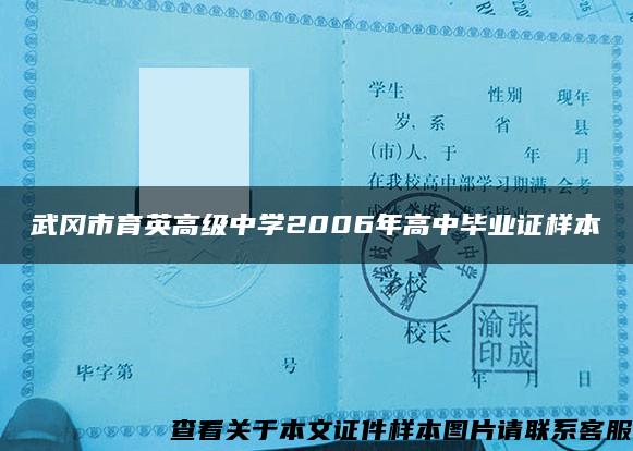 武冈市育英高级中学2006年高中毕业证样本