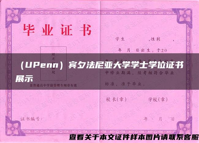 （UPenn）宾夕法尼亚大学学士学位证书展示