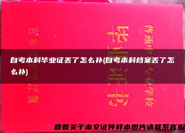 自考本科毕业证丢了怎么补(自考本科档案丢了怎么补)