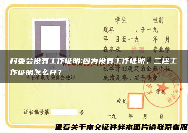 村委会没有工作证明:因为没有工作证明，二建工作证明怎么开？