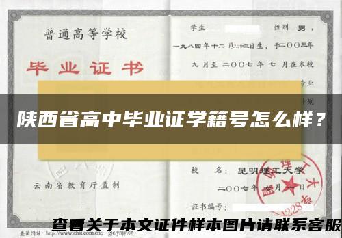 陕西省高中毕业证学籍号怎么样？