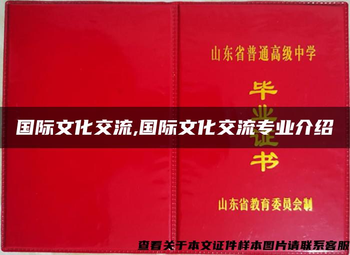 国际文化交流,国际文化交流专业介绍