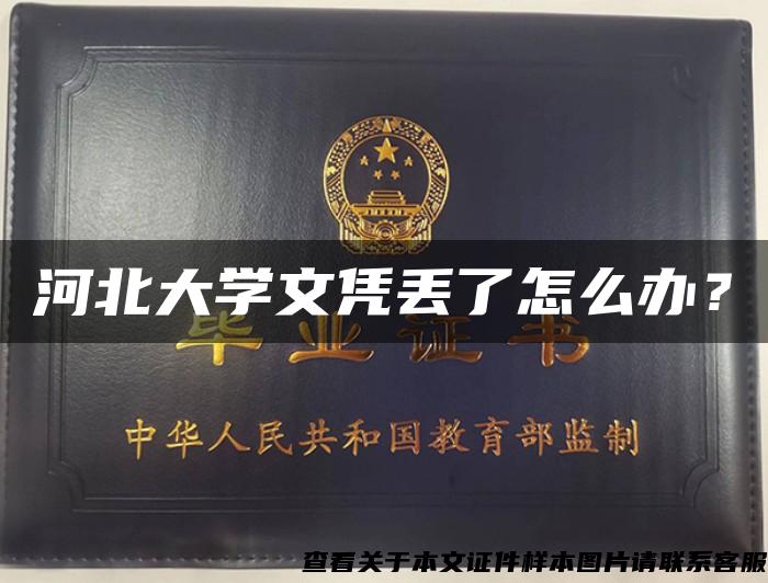 河北大学文凭丢了怎么办？