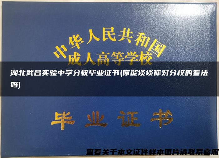 湖北武昌实验中学分校毕业证书(你能谈谈你对分校的看法吗)