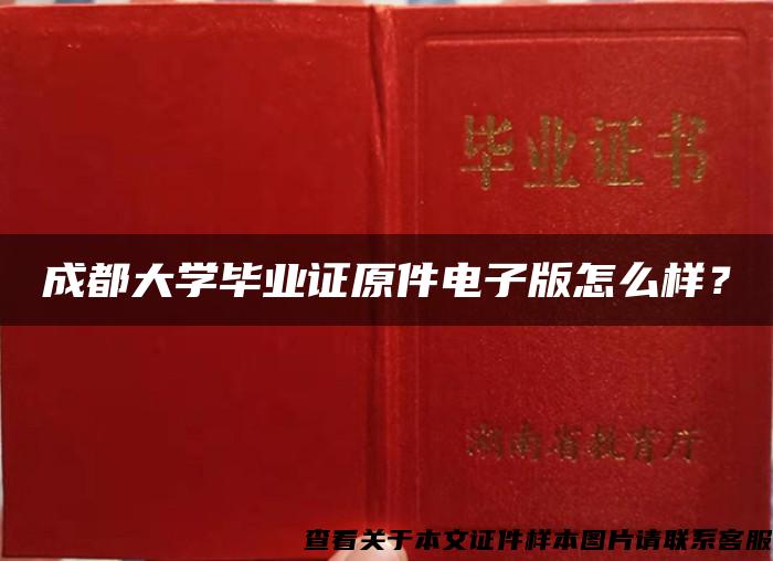 成都大学毕业证原件电子版怎么样？