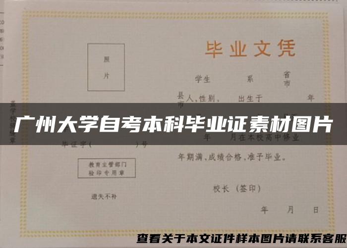 广州大学自考本科毕业证素材图片