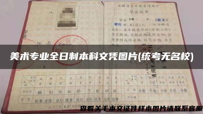 美术专业全日制本科文凭图片(统考无名校)