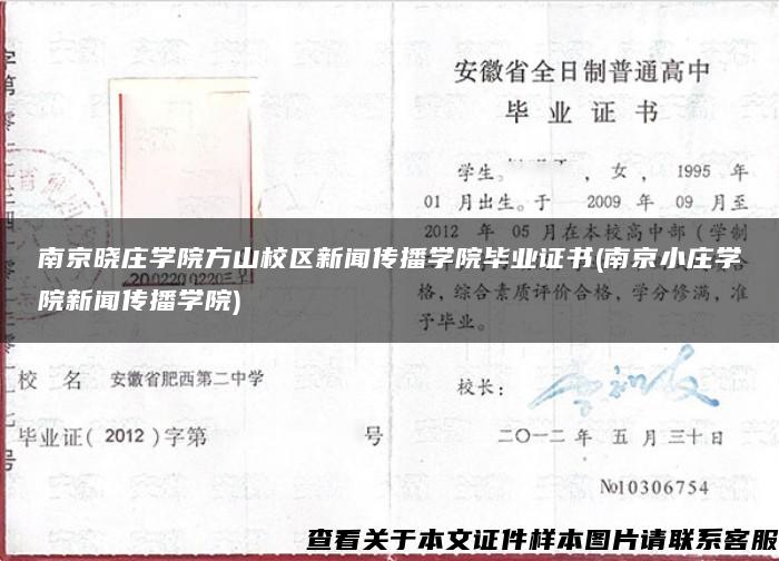 南京晓庄学院方山校区新闻传播学院毕业证书(南京小庄学院新闻传播学院)