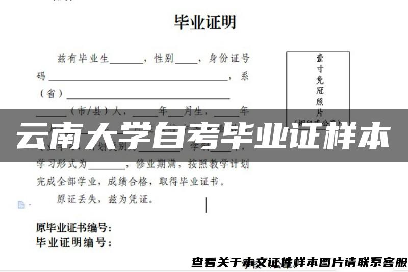 云南大学自考毕业证样本