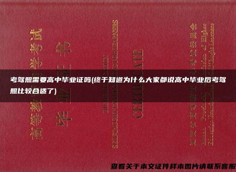 考驾照需要高中毕业证吗(终于知道为什么大家都说高中毕业后考驾照比较合适了)