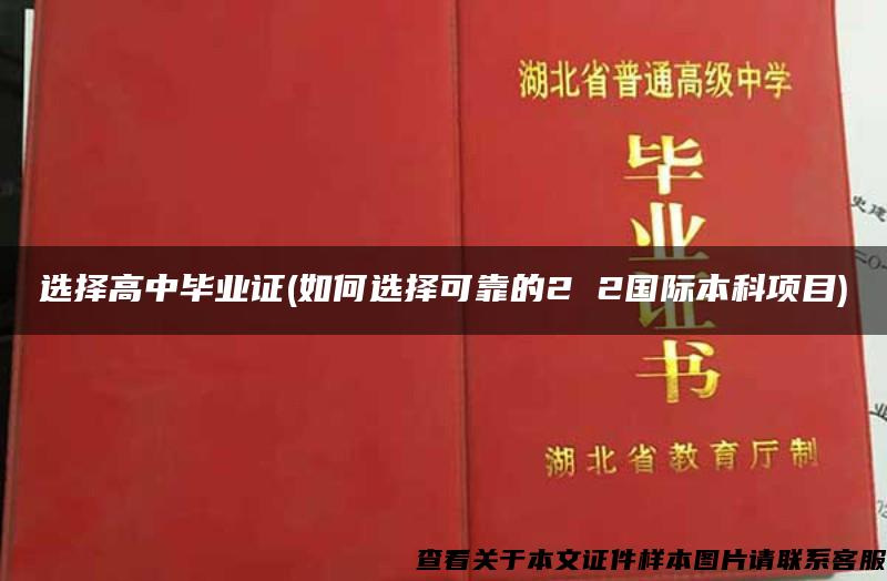 选择高中毕业证(如何选择可靠的2 2国际本科项目)