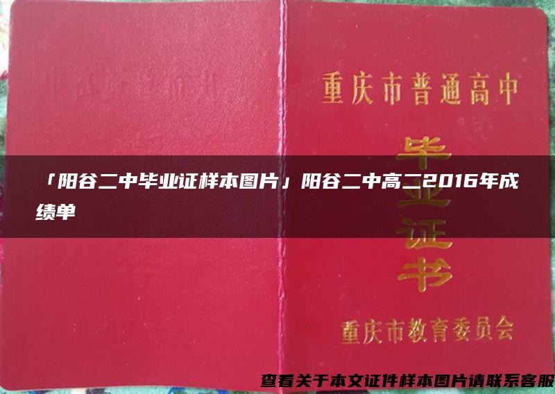 「阳谷二中毕业证样本图片」阳谷二中高二2016年成绩单