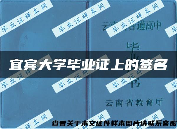 宜宾大学毕业证上的签名