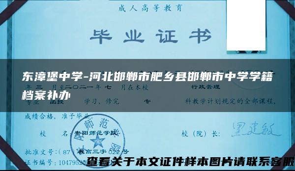 东漳堡中学-河北邯郸市肥乡县邯郸市中学学籍档案补办