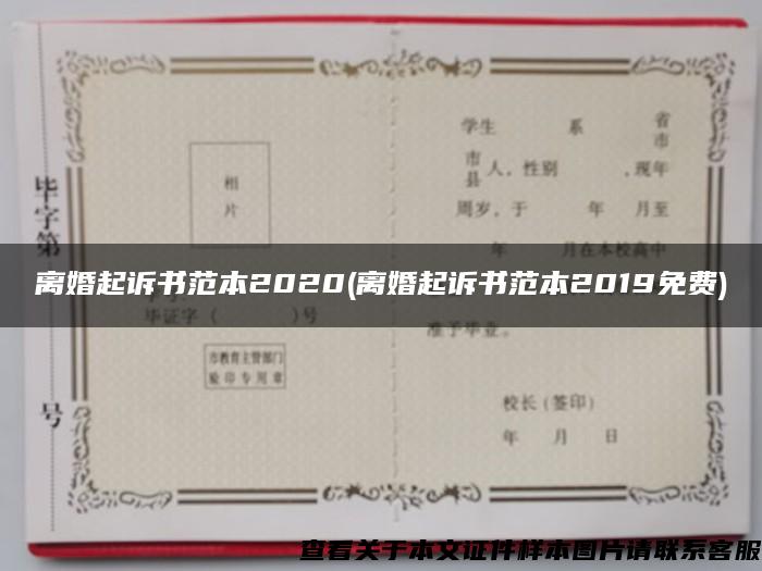 离婚起诉书范本2020(离婚起诉书范本2019免费)