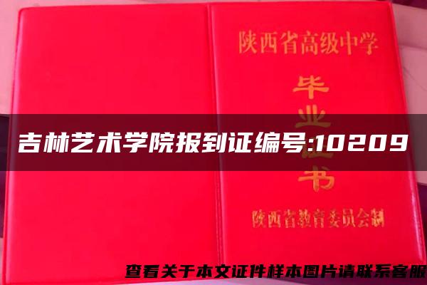 吉林艺术学院报到证编号:10209