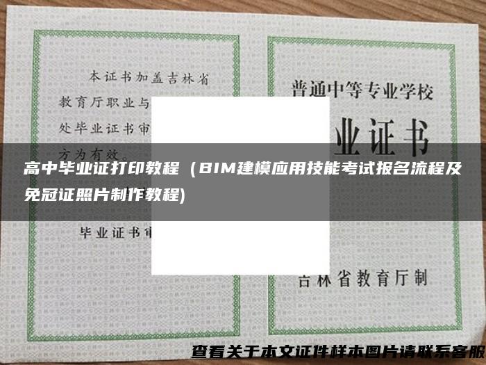 高中毕业证打印教程（BIM建模应用技能考试报名流程及免冠证照片制作教程)