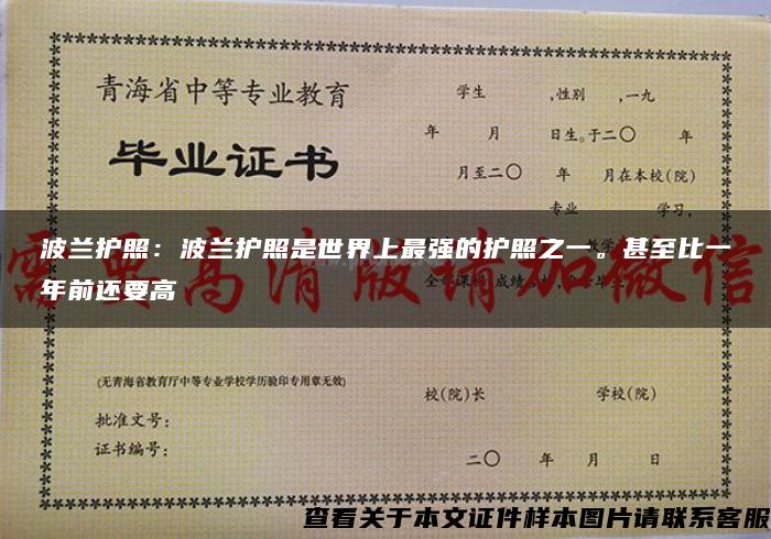 波兰护照：波兰护照是世界上最强的护照之一。甚至比一年前还要高