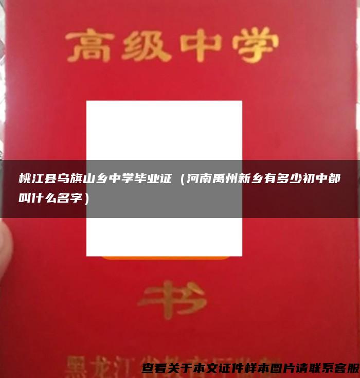 桃江县乌旗山乡中学毕业证（河南禹州新乡有多少初中都叫什么名字）