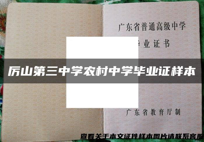 厉山第三中学农村中学毕业证样本